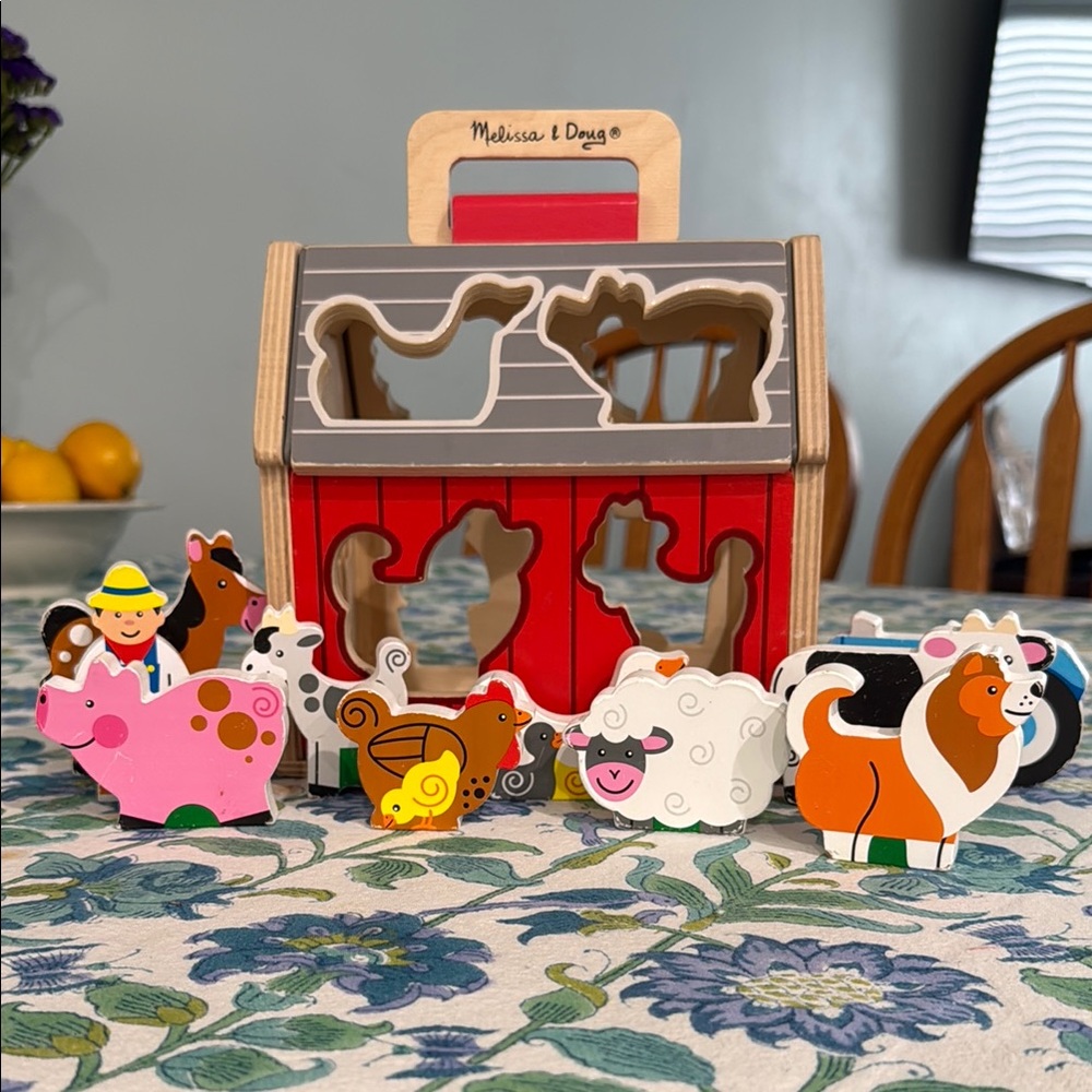 Melissa & Doug Red and Gray Barn Animal Puzzle